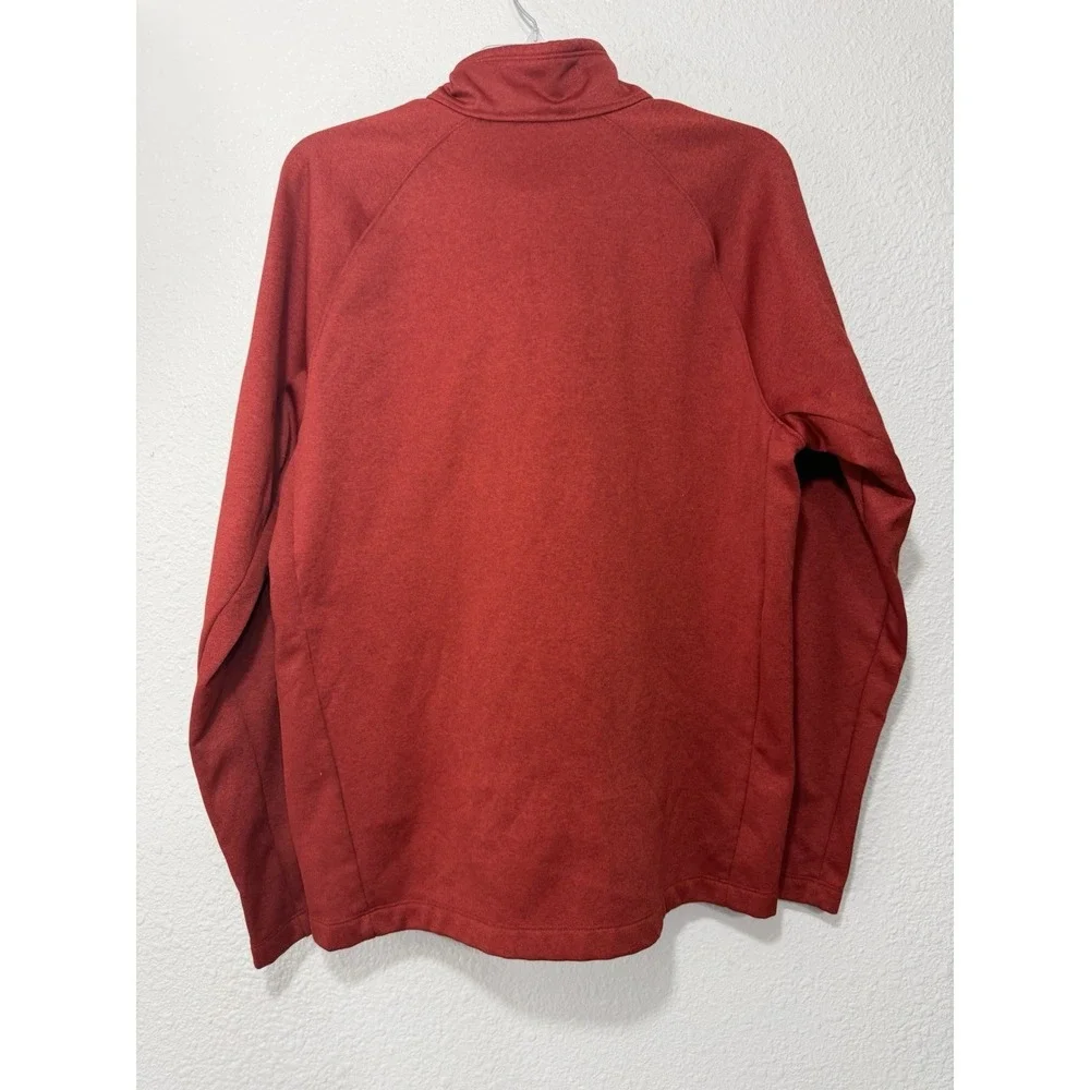 Mens North Face 1/4 Zip Red Pullover Sweater Outdoor Hiking Winter Warm